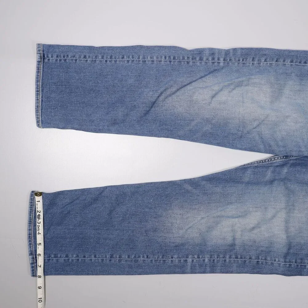 Revtown Sharp Jeans Regular Fit Blue Stretch Denim Mens 36 x 30 (fit 38x29)